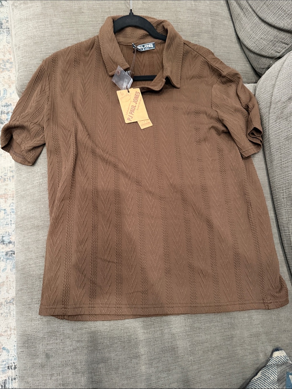 PJ Paul Jones Brown Short-Sleeve Polo Shirt